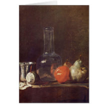 Jean Chardin - Still Life with Glass and fruits Cards
