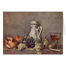 Jean Chardin - Still life with porcelain jug Greeting Cards