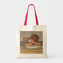 Jean Drawing by Renoir, Vintage Impressionism Art Canvas Bag