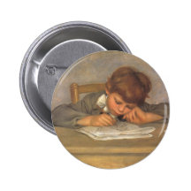 Jean Drawing by Renoir, Vintage Impressionism Art Pinback Button