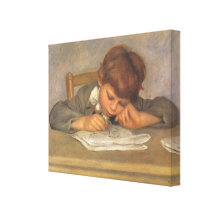Jean Drawing by Renoir, Vintage Impressionism Art Gallery Wrapped Canvas
