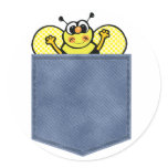Jean Pocket Bumble Bee Stickers