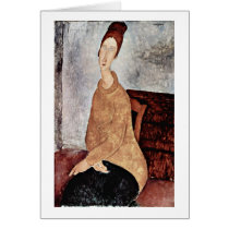 Jeanne Hebuterne In Sweater By Amedeo Modigliani Greeting Cards