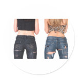 Jeans Girls Round Stickers