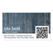 Jeans QR Code Plastic Surgeon Business Card