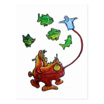 Jebus lantern fish post card