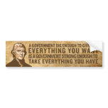 Jefferson Big Government Bumper Sticker bumper stickers
