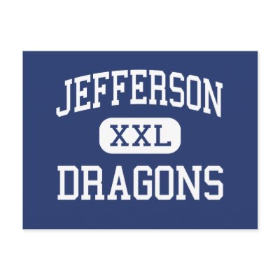 Jefferson - Dragons - High School - Tampa Florida Postcards by customteamsportswear