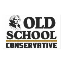 Jefferson: Old School Conservative! Rectangle Stickers