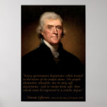 Jefferson on Government and Education Poster posters