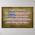 Jefferson Poster: Big Government Quote posters