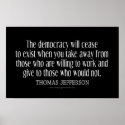 Jefferson Quote On Democracy posters