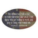 Jefferson Quote on Democracy stickers