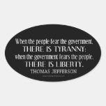 Jefferson Quote on Liberty and Tyranny Sticker