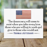 Jefferson Quote: The democracy will cease... postcards