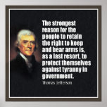 Jefferson: Right to bear arms posters