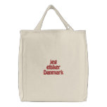 Jeg Elsker Danmark embroidered bags