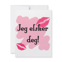 Jeg elsker deg - Norwegian I love you Custom Invitation