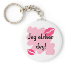 Jeg elsker deg - Norwegian I love you Key Chains