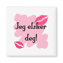 Jeg elsker deg - Norwegian I love you Refrigerator Magnet