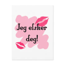 Jeg elsker deg - Norwegian I love you Post Cards