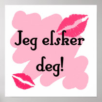 Jeg elsker deg - Norwegian I love you Poster