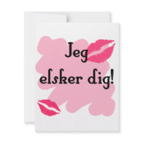 Jeg elsker dig - Danish I love you Invite