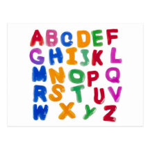 Jelly alphabets postcard