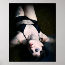 'Jenn Martin, Bikini in Dark Water' Poster  Print