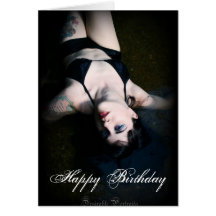 Jenn Martin (black bikini) Birthday Card