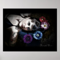 'Jenn Martin, Dark Water & Flowers' Poster Print