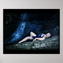 'Jenn Martin laying next to the waterfall' Poster