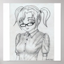 Jenna's anime sketch print