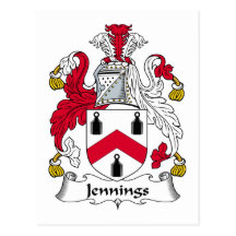 Jennings Family Crest Postcard