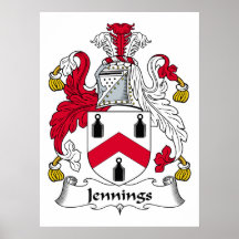 Jennings Family Crest Poster