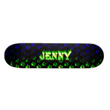 Jenny green fire Skatersollie skateboard.