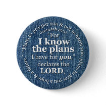 Jeremiah 29:11 I Know the Plans Bible Verse Denim Pins