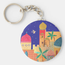 Jerusalem City Colourful Art Keychains