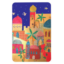 Jerusalem City Colourful Art Magnet