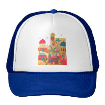 Jerusalem City Colourful Art Mesh Hat
