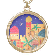 Jerusalem City Colourful Art Necklaces