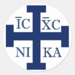 Jerusalem Cross Round Stickers