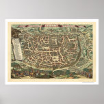 Jerusalem Israel Map 1660 Poster