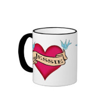 Jessie - Custom Heart Tattoo T-shirts & Gifts Mugs