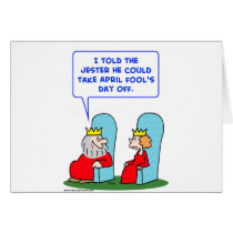 jester april fools day off king greeting cards