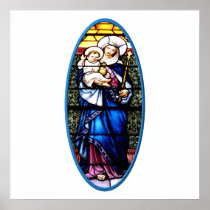 Jesus and Mary stained glass window Posters