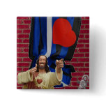Jesus and the Leather Flag Pinback Buttons