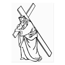Jesus at Cross Colour Me Card Bible Verse Business Cards