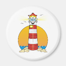 Jesus Cartoon Lighthouse Fridge Magnets