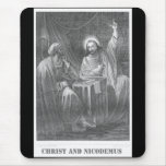Jesus Christ and Nicodemus, 19th century print mousepads